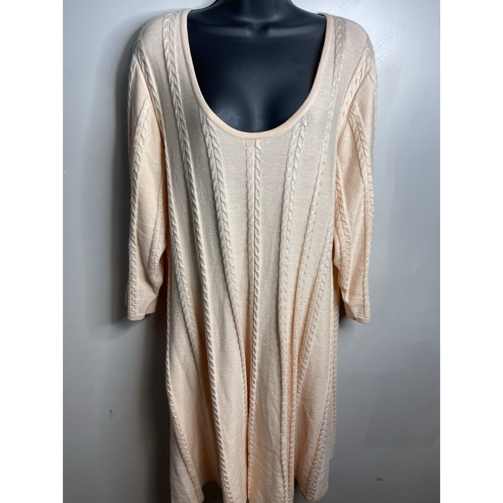 Torrid Light Pink Cable Knit Sweater Dress Size 3(3X) Pink Peach Boho